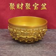 New Arrival Gold Sand Color Jia Bao Piñata Four Fortune Attracting Bowl Wealth Attracting Office Home Decor Metal Craft - Image 2