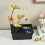 Creative Desktop Waterwheel Water Flowing Ornament Circular Stream Living Room Office Entrance Home Decor Crafts