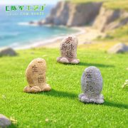 爱情石头 苔藓微景观造景Diy树脂工艺品 写字小石头 情侣礼品摆件 - Image 4