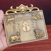 合金招财令五路财神招财进宝发财运亨通好运客厅乔迁金属摆件礼品 - Image 3