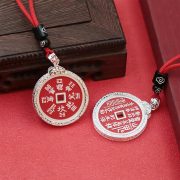 Custom Metal Pendant Vintage Chinese Style Mountain Ghost Coin Necklace Traditional Red Soil Coin Design with Retro Safety Buckle - Image 2