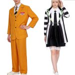 Adult Beetlejuice Bob Lydia Costume for Stage Performance Halloween Show Shellfish Juice Character Outfit
