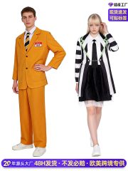 Adult Beetlejuice Bob Lydia Costume for Stage Performance Halloween Show Shellfish Juice Character Outfit
