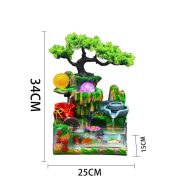 Lucky Mountain Water Fountain Resin Ornament for Office Home Decorative Flowing Water Feature Wealth Attracting Fish Tank - Image 5