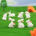 Customizable Decorative Ornaments Peppa Pig Resin Animal Landscape DIY Tabletop Decor Zodiac White Rabbit Gift Family Craft Accessories