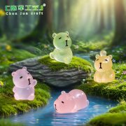 微景观可爱夜光趴趴水豚公仔 园艺造景diy装饰品挂配件桌面小摆件 - Image 2