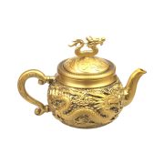 中式黄铜龙凤茶具套装家用复古高档功夫茶壶茶杯茶盘送礼摆件批发 - Image 5
