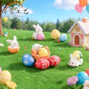 Creative Cute Resin Easter Egg Decorative Ornaments Customizable Desk Decoration Gifts for Office Car Miniature Landscape Accessories - Image 3