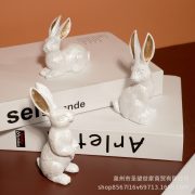 Customizable Decorative Resin Rabbit Ornaments Set of Three for Easter Garden Decoration Realistic Cute Tabletop Accessories - Image 2