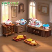 Creative Retro Print Ceramic Tea Cup and Pot for Miniature Scene DIY Decorative Ornaments Customizable Dollhouse Accessories - Image 2