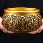 Solid Copper Wealth Attraction Bowl Home Decoration Business Opening Gift Custom Metal Medal Badge Craft