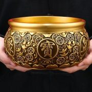 Solid Copper Wealth Attraction Bowl Home Decoration Business Opening Gift Custom Metal Medal Badge Craft