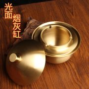 黄铜光面茶杯烟灰缸办公室茶桌创意烟灰缸金属工艺品送礼高端礼品 - Image 2
