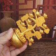 Rotatable Metal Wealth Tree Home Business Opening Gift Customizable Metal Craftwork Lucky Wind Water Ornaments For Shops - Image 3