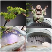 Creative Ceramic Glass Flowing Water Fountain Ornament Indoor Office Living Room Decorative Piece for Fish Tank Humidifier - Image 4