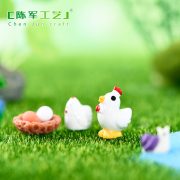 微景观苔藓多肉造景生态瓶仿真白色小公鸡diy造景装饰 树脂小摆件 - Image 3