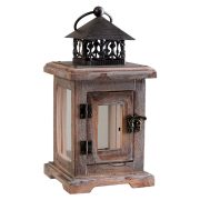 American Vintage Wooden Craftsmanship Candlestick Glass Aromatherapy Holder Rustic Decorative Ornament Solid Wood Antique Style - Image 2