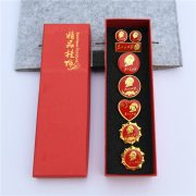 Custom Metal Medal Badge 8pcs Set Different Style President Mao Zedong Memorial Chest Badges People's Servant Theme - Image 5