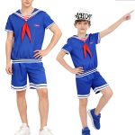 Stranger Things Ice Cream Shop Sailor Cosplay Costume Adult Stage Performance Suit Family Matching Halloween Party Outfit