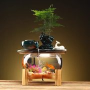 Creative Glass Goldfish Tank Mini Water Fountain Ornament for Living Room Desktop Small Household Wealth Attracting Fish Pond - Image 3