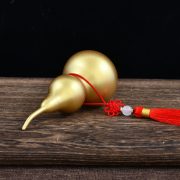 黄铜葫芦摆件中式家居装饰空心开口挂件仿古铜砂金葫芦工艺品 - Image 4
