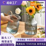 Retro Glass Vase Wholesale Simple Transparent Living Room Dining Table Fresh Flower Plant Water Cultivation Decoration Props