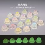Customizable Decorative Resin Ornament Micro Landscape Garden Design Lotus Flower Aquarium Small DIY Craft Decor Accessories