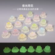 Customizable Decorative Resin Ornament Micro Landscape Garden Design Lotus Flower Aquarium Small DIY Craft Decor Accessories