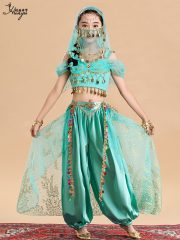 Aladdin Jasmine Princess Halloween Performance Costume Children's Indian Dance Female Ethnic Style Stage Outfit Adult Size - Image 2