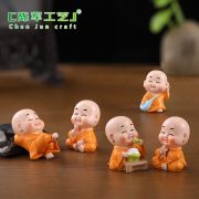 微景观创意顽皮四不禅意小和尚装饰配件小沙弥车载桌面茶桌小摆件 - Image 4