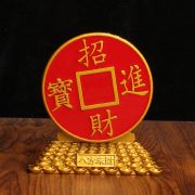 沙金色摆件五爷财神招财进宝圆盘转转合金工艺品财神爷关公摆件 - Image 3