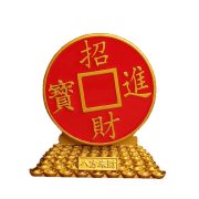 沙金色摆件五爷财神招财进宝圆盘转转合金工艺品财神爷关公摆件 - Image 5