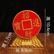 沙金色摆件五爷财神招财进宝圆盘转转合金工艺品财神爷关公摆件 - Image 4