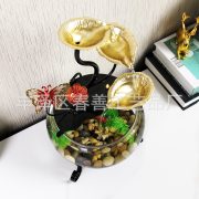 New Home Decor Glass Aquarium Water Flowing Fountain Desktop Office Feng Shui Decoration Circular Water Flow Ornament - Image 4