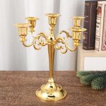 European Style Candlestick Custom Metal Badge for Wedding Props Hotel Dinner Home Decor Club Candle Stand