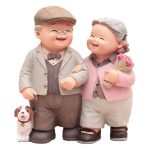 Creative Customizable Decorative Ornaments Lovers Walking Together Night Lamp Grandpa Grandma Figurine Wedding Birthday Gifts