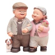 Creative Customizable Decorative Ornaments Lovers Walking Together Night Lamp Grandpa Grandma Figurine Wedding Birthday Gifts