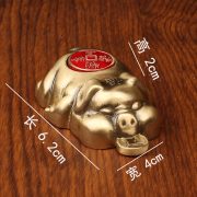 黄铜财福生肖福猪手把件客厅桌面玄关办公室摆件工艺品解压手把件 - Image 4