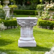 European Style Weathered Flower Pot Base Roman Column Decorative Ornaments Customizable Vintage Garden Wedding Props Resin Crafts - Image 2