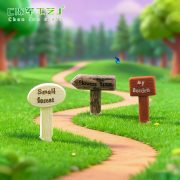Customizable Decorative Ornaments Miniature Landscape Bonsai Forest Pathway Sign Figurine DIY Assembly Resin Craft - Image 3