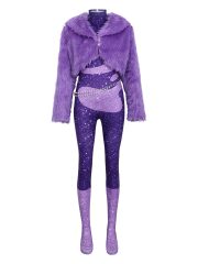 Adult Stage Performance Costume Purple Fur Jacket For Party Cosplay Halloween Showtime Scenic Animal City Gazelle Outfit - Image 5