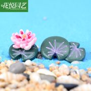 Customizable Decorative Ornaments Miniature Bonsai Landscape DIY Materials Resin Crafts Lotus Flower And Leaf Desktop Decor - Image 5