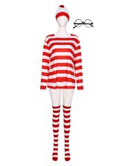 跨境聪明的沃里cos服 Where's Wally亲子装cosplay服装万圣扮演服 - Image 5