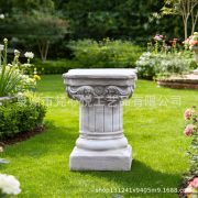 European Style Weathered Flower Pot Base Roman Column Decorative Ornaments Customizable Vintage Garden Wedding Props Resin Crafts - Image 3