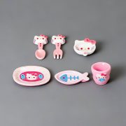 Katie Resin Mini Dining Set Pink Cat Accessories Customizable Decorative Ornaments Microscale Food Toys Display DIY Handmade Material Kit - Image 2