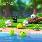 Adorable Miniature Pig Frog Animal Figurines Customizable Decorative Ornaments for Garden Scenery DIY Decoration Accessories