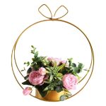 Custom Metal Basket Heart Shaped Flower Holder Handheld Boxed Floral Packaging Artisanal Ironware Round Square Bracket
