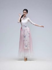 Classical Dance Practice Uniform Cheongsam Drifting Women's Chinese Style Dance Costume Shawl Ethnic Dance Performance Outfit