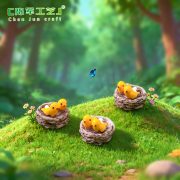 苔藓微景摆件观多肉盆栽造景装饰仿真卡通黄鹂鸟窝迷你微缩小摆件 - Image 4