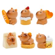 Adorable DIY Customizable Capybara Porcupine Cake Milk Tea Themed Decorative Resin Ornament for Desktop Decoration - Image 5